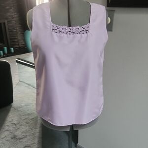 BFA Lilac Women's Tank Top with Lace Detail